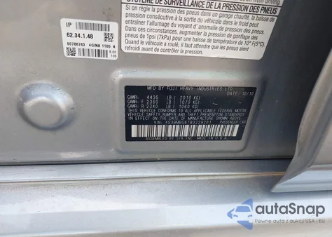 2011 Subaru Legacy 2.5I Premium из США, поврежденный, VIN 4S3BMBG67B3229201